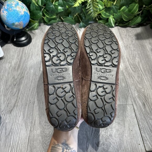 UGG Alder Indoor Outdoor Moccasin Slippers Mens Sz  11 44.5 Brown Leather Wool - Picture 7 of 10